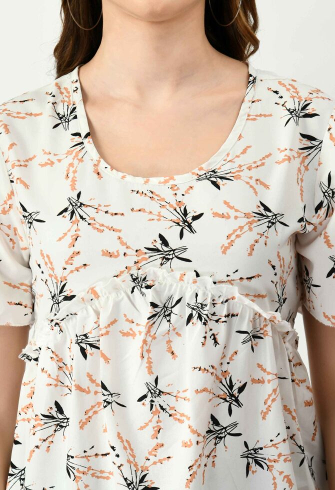 Trendy Floral Printed Top - Image 6