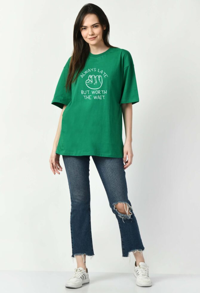 Always Late But Worth The Wait Oversized T-Shirt - Image 6