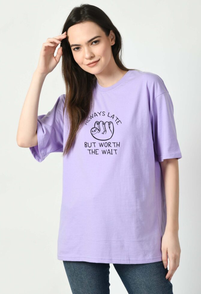 Always Late But Worth The Wait Oversized T-Shirt - Image 2